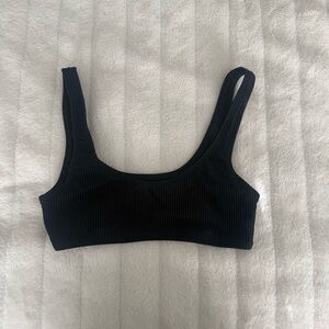 Frankie’s Bikinis Black Ribbed Bikini Top